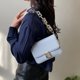 thumbnail image 5 of Nuevo bolso cuadrado pequeño de color sólido de nicho, bolso de hombro de PU con cadena de moda, azul, 5 of 5