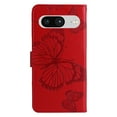 thumbnail image 6 of Allytech Google Pixel 8 Case Wallet, PU Leather Big Butterfly Embossed Shockproof Cards Holder Hand Wrist Protective Flip Stand Cover Wallet Case for Goolge Pixel 8 - Red, 6 of 9