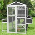 thumbnail image 3 of ZephyPaws 3-Tier Large Wooden Chicken Coop for 8-10 Chickens,Outdoor Walk-in Chicken Coop House with Run&Nesting Boxes,Hen House Poultry Pet Habitat Hutch Cage with Pull Out Trays(95"×80"×83"), 3 of 8