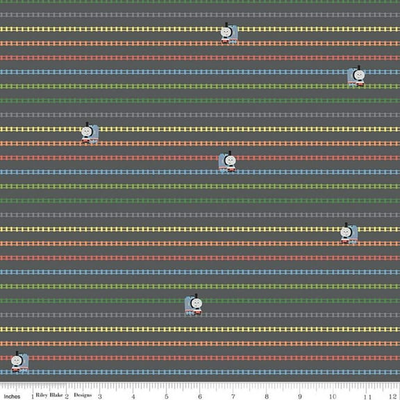 Thomas  Friends™ Sodor Railway On the Tracks Cotton Fabric