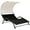 Black, variant on vidaXL Double Sunlounger Patio Outdoor Lounge Chair with Canopy Textilene