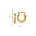 thumbnail image 4 of Primal Gold 14 Karat Yellow Gold Polished Patterned Hollow Hoop Earrings, 4 of 4