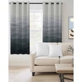thumbnail image 2 of Grey Coastal Wave Blackout Curtains for Bedroom/Living Room, Thermal Insulated Kitchen Curtains, Summer Ocean Nautical Beach Ombre Grommet Darkening Window Treatment Drapes 27.5"x39"x2, 2 of 8