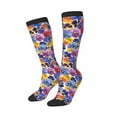 thumbnail image 2 of Easygdp The Garden Tricolor Pansy Flower Soccer Socks Sport Knee High Socks Calf Compression Athletic Socks for Men and Women, 2 of 9