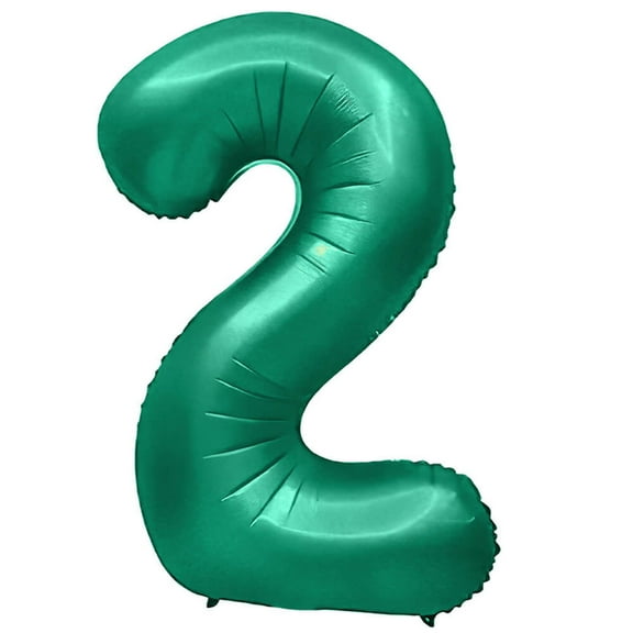 32 inch Number 2 - Metal Balloons - Green Foil Mylar Balloon - Party Supplies Decorations