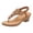Brown, variant on Womens Wedge Sandals Heeled Flip Flops Bohemian Beaded Elastic Ankle Strap Comfortable Footbed Beach Shoes Beige Size 7.5