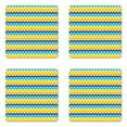 thumbnail image 1 of Abstract Coaster Set of 4, Pattern of Spot Like Sketchy Round Blots on a Colorful Wavy Background, Square Hardboard Gloss Coasters, Standard Size, Blue Yellow Night Blue, by Ambesonne, 1 of 2