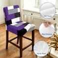 thumbnail image 4 of Purple Grey Geometric Bar Stool Cover Set of 2, Modern Black White Abstract Art Stretch Bar Chair Cover, Removable Washable Pub Counter Stool Chair Slipcover for Kitchen Dining Room Pub Cafe, 4 of 9