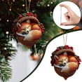 thumbnail image 6 of Forest Animal Acorn Ornaments 2D, Flat Detailed Woodland Creature Figurines in Acorn Shell, Hanging Christmas Tree Ornaments, Unique Animal Lover Gift Idea, Christmas Decor(Fox), 6 of 6