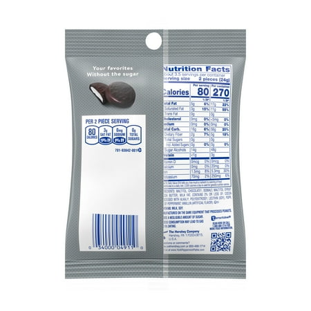 YORK, Peppermint Patties, Dark Chocolate Sugar Free Candy, Individually Wrapped, 3 oz, Bag