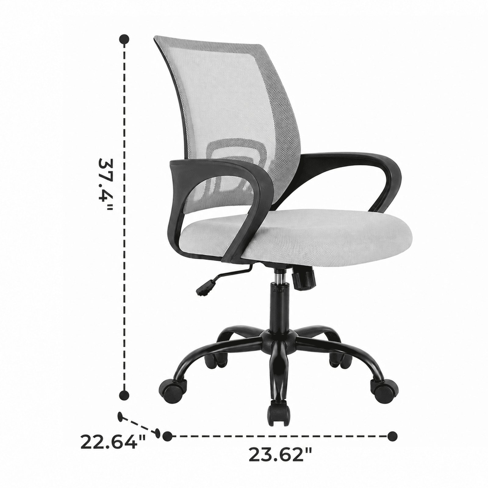Alvantor 2 Set Office Chair, Ergonomic Mesh Desk Chair with Lumbar Support and Fixed Armrests, Adjustable Height & 360° Swivel, 250lbs