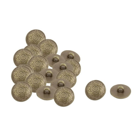 Flower Button - Home Plastic Flower Pattern DIY Decor Clothes Dress Buttons Bronze Tone 20 Pcs
