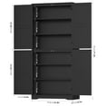 thumbnail image 2 of Homfa 71'' Bathroom Cabinet with 6 Storage Shelves, Freestanding Wooden Linen Cabinet for Living Room, Black, 2 of 7