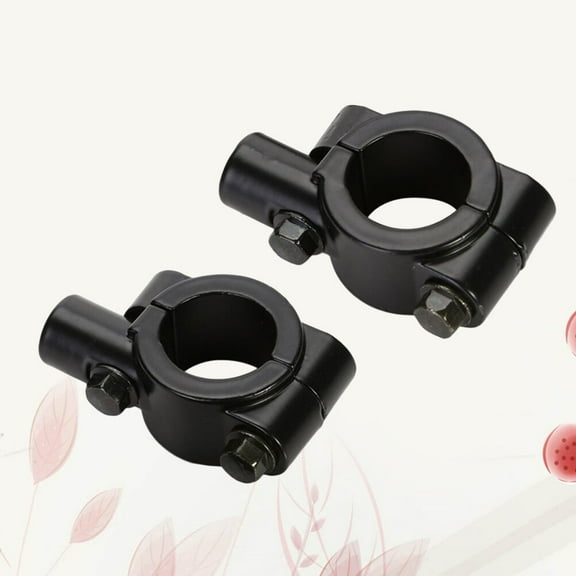 LABSERRON 2Pcs Motorcycle Handlebar Mirror Mount Clamp Aluminum Alloy Black 5 x 3 x 1 in