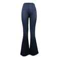 thumbnail image 7 of Cmfcve Women's Flare Jeans Solid High Waist Slim Fit Horsehoe Pants Classic Stretch Vintage Long Denim Pants, 7 of 7