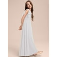 thumbnail image 3 of Drtj 2-14T Kids Junior Bridesmaid Flower Girl Elegant Formal A-line V-Neck Floor-Length Chiffon Dresses, 3 of 6