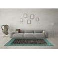 thumbnail image 3 of Ahgly Company Indoor Square Persian Light Blue Traditional Area Rugs, 7' Square, 3 of 4
