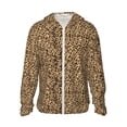 thumbnail image 2 of Uemuo Leopard Print Brown Pattern Women's Full Zip UPF 50+ Sun Protection Hoodie Jacket Long Sleeve Sun Shirt Hiking Outdoor Performance with Pockets-, 2 of 9