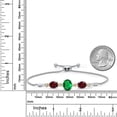 thumbnail image 5 of 925 Silver & 10K Yellow Gold Green Nano Emerald Red Rhodolite Garnet & Lab Grown Diamond Bracelet for Women | 4.76 Cttw | Gemstone May Birthstone | Oval 10X8MM and 8X6MM | Fully Adjustable 9 inch, 5 of 5