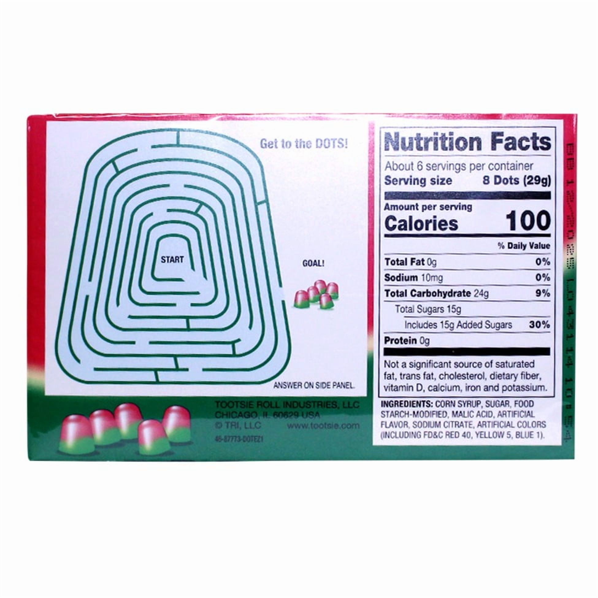 Tootsie Dots Limited Edition Watermelon Flavored Gummy Candy, 6.5 Ounce Theater Box - 12 Count Display Box