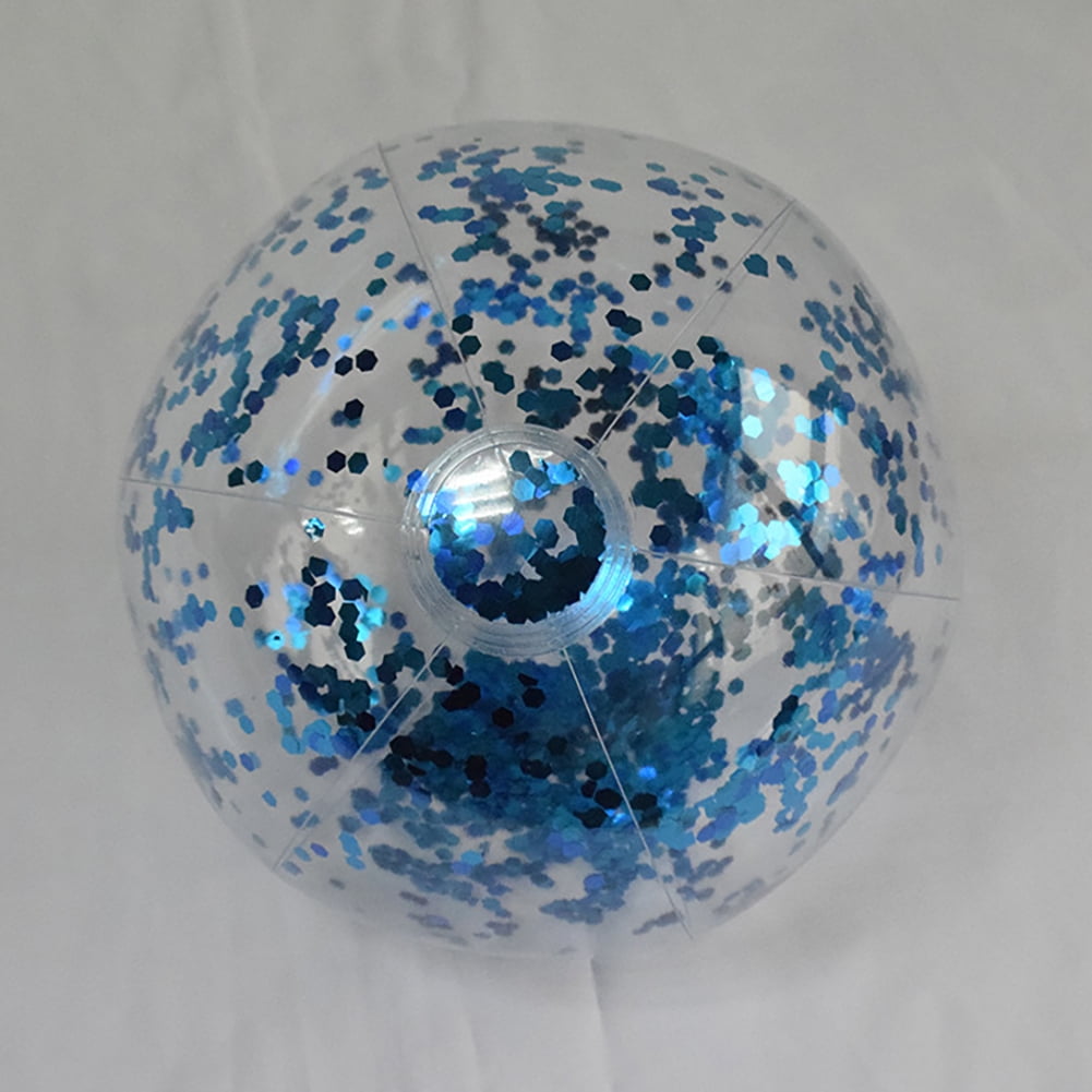 Inflatable Glitter Beach Ball Pvc Floatable Confetti Beach Ball Toy For
