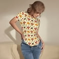 thumbnail image 3 of Balery Thanksgiving Turkeys Body de cuello redondo de manga corta para mujer Tops de manga corta Tops básicos-X-Large, 3 of 7