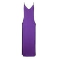 thumbnail image 2 of Robe d'Été Décontractée pour Femme à Bretelles, Col en V, Sans Manches, Fluide, avec Poches, Ample, Longue, Maxi, Robe de Plage, Robe Soleil, 2 of 3