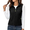thumbnail image 3 of Fleece Jacket Women Nelozsy Women's Rocking Velvetsleeveless Full Zippered Velvet Top With Zipper Pocket Outdoor Warm Shoulder Black XXXL, 3 of 6