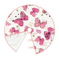 thumbnail image 2 of Daiia Girl Butterfly Drawing Merry Christmas Tree Skirt , Xmas Large Lace-up Tree Skirt, Santa Snowflakes Rustic Home Decorations New Year Party Farmhouse Decor-30", 2 of 7