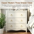 thumbnail image 3 of COZAYH Farmhouse Fully-Assembled 3-Drawer Dresser Chest Cabinet with Bronze Metal Ring Handles, Vintage French Country Nightstand, White, 3 of 8