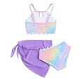 thumbnail image 2 of Hienoo Girls 3-Piece Swimsuit Tie Dyed Bikini Set & Cover Up Swimwear Bathing Suit, Sizes 4-8, 2 of 8