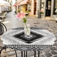 thumbnail image 6 of Black Beige Boho Round Tablecloth for 45-54 Inch Tables,Fitted Table Cover with Elastic Edge,Vintage Ethnic Tribal Southwestern Waterproof Outdoor Table Cloth Protector for Patio Garden Dinner Picnic, 6 of 9