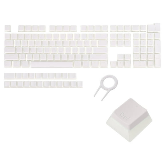 130 Keys Pudding Keycaps Set OEM Profile PBT for Mechanical Keyboard Layout with Keycap Puller, Cream White