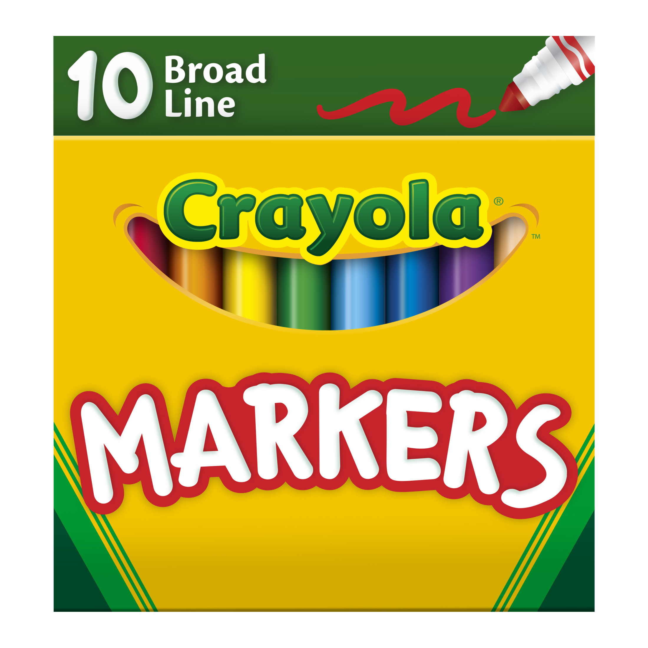 Marcadores de línea ancha Crayola, 10 piezas, útiles escolares para niños, suministros para maestros, principiantes 5