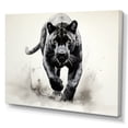 thumbnail image 2 of Designart "Silent Stalker Ink Grey and White Panther" Animals Canvas Wall Art, 2 of 5