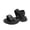 Black, variant on Girl Sandals Comfortable Thick Sole Kids Sandals With Straps Play Beach Adventures Black Sandals For Girls