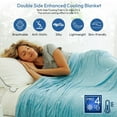 thumbnail image 2 of Cooling Blanket Queen Size for Hot Sleepers,Double Sided Cold Lightweight Summer Bed Blanket, Air Blue 90"x90", 2 of 9
