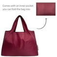 thumbnail image 5 of Wrapables Large & Small Foldable Tote Nylon Reusable Grocery Bags, Set of 2, Burgundy, 5 of 7