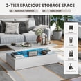 thumbnail image 4 of Topbuy LED Coffee Table Modern High Gloss with 20-Color LED Lights, White, 4 of 7