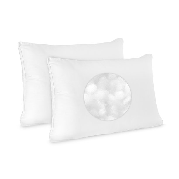 26" Flat Profile Standard Size White Bed Pillows Pack of 2