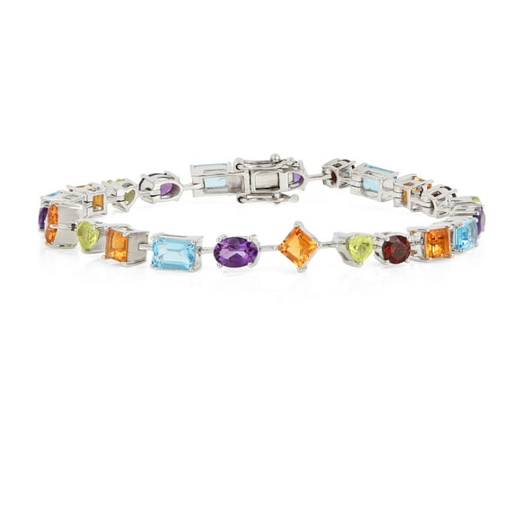 Genuine Multiple Birthstone Bracelet For Women 9.63 Carats Tennis Jewelry Gift