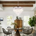thumbnail image 6 of FINE MAKER Chrome crystal chandelier, 20 inch modern chandelier, round ceiling chandelier fixture 4 layers 6 lights luxury chandelier, 6 of 11