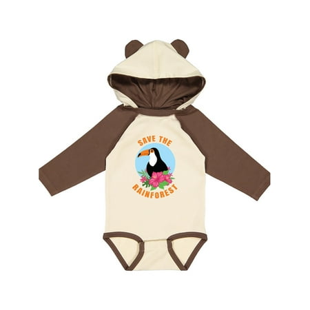 

Inktastic Save the Rainforest Toucan Illustration Gift Baby Boy or Baby Girl Long Sleeve Bodysuit