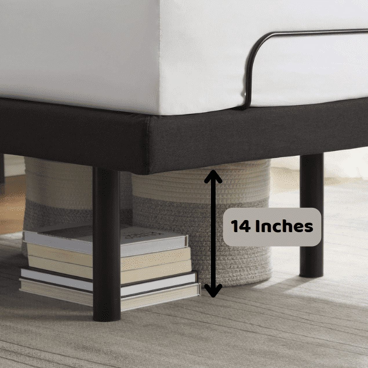 Lammaloe Electric Twin XL Adjustable Bed Frame with Massage Feature and Wireless Remote, Zero Gravity Metal Adjustable Bed Base with 14" Storage, USB Ports, LED Lights