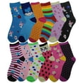 thumbnail image 3 of Ayla 12 Pairs Pack Kids Girls Colorful Creative Fun Novelty Design Crew Socks, 3 of 4