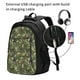 thumbnail image 2 of Balery Green Skulls Mochila con carga USB para hombre y mujer - Mochila impermeable y antirrobo para laptop con puerto USB para viajes, trabajo, 2 of 7