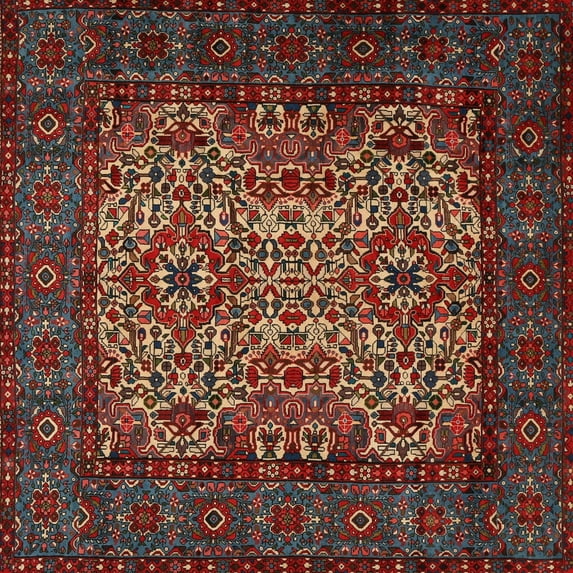Ahgly Company Machine Washable Indoor Square Traditional Brown Area Rugs, 6' Square