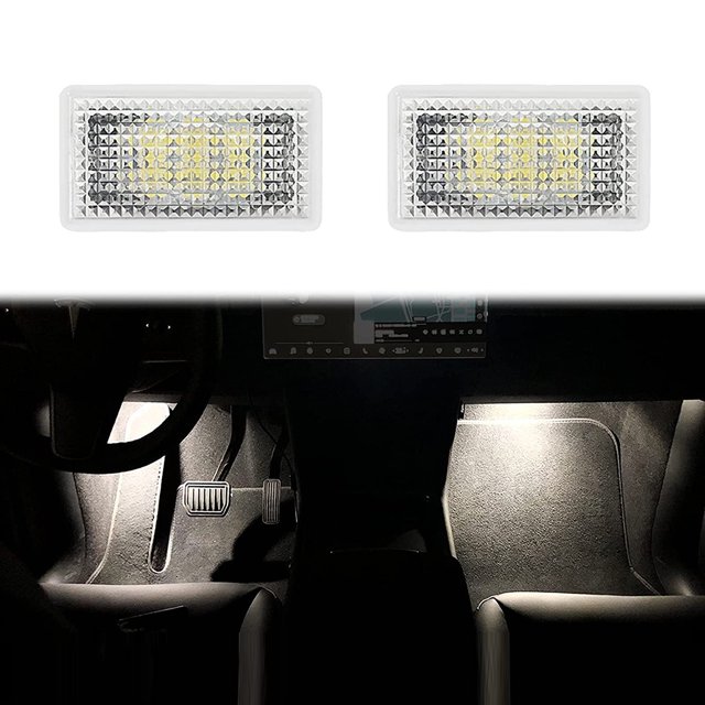 Luz De La Cola 2 uds lámpara Interior de luz LED de ambiente para coche para Tesla modelo S 3 X Y (blanco)