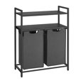 thumbnail image 1 of VASAGLE Laundry Hamper, Laundry Basket with 2 Pull-Out and Removable Bags, 2 Shelves, 12 Gallons (46 L) Capacity per Bag, Black and Gray, 1 of 7