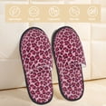 thumbnail image 2 of Fotbe Rose Leopard Print Pattern Women's Fuzzy Slippers Plush Slippers Fluffy Winter House Shoes Indoor and Outdoor-Large, 2 of 8